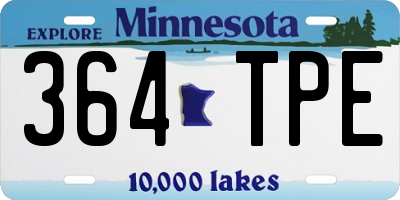 MN license plate 364TPE