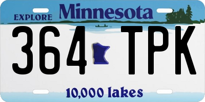 MN license plate 364TPK
