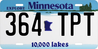 MN license plate 364TPT