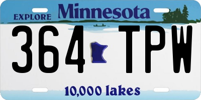 MN license plate 364TPW