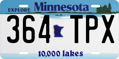 MN license plate 364TPX