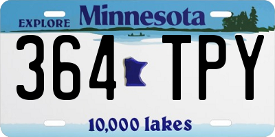 MN license plate 364TPY