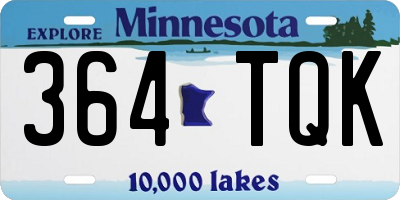 MN license plate 364TQK