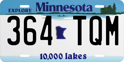 MN license plate 364TQM