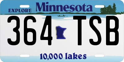 MN license plate 364TSB