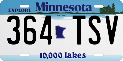 MN license plate 364TSV
