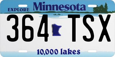 MN license plate 364TSX
