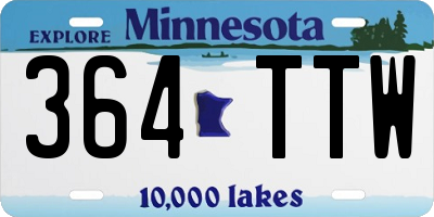 MN license plate 364TTW