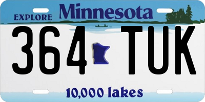 MN license plate 364TUK