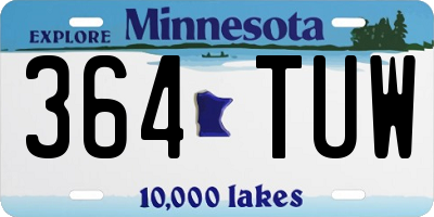 MN license plate 364TUW
