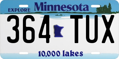 MN license plate 364TUX