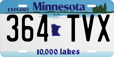 MN license plate 364TVX