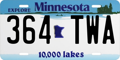 MN license plate 364TWA