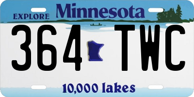 MN license plate 364TWC