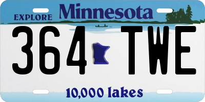 MN license plate 364TWE