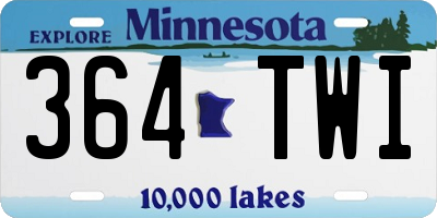 MN license plate 364TWI