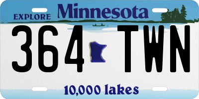 MN license plate 364TWN