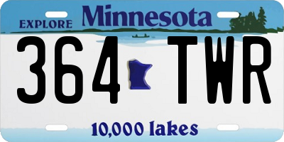 MN license plate 364TWR
