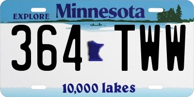 MN license plate 364TWW