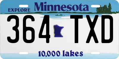 MN license plate 364TXD