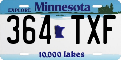 MN license plate 364TXF