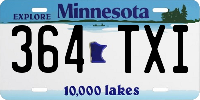 MN license plate 364TXI