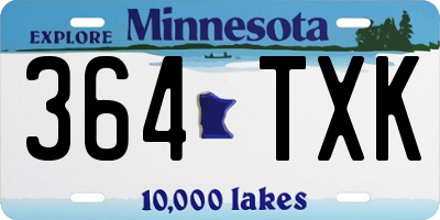 MN license plate 364TXK