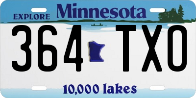 MN license plate 364TXO