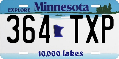 MN license plate 364TXP