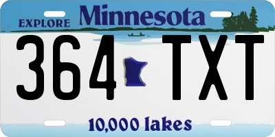 MN license plate 364TXT