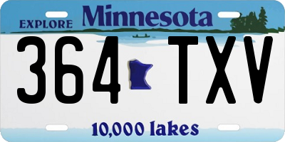 MN license plate 364TXV