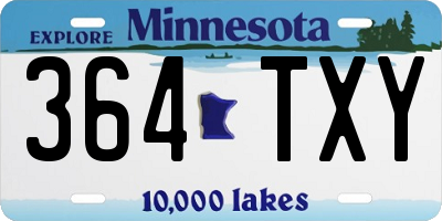 MN license plate 364TXY