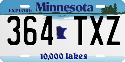 MN license plate 364TXZ