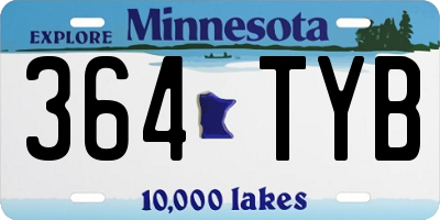 MN license plate 364TYB