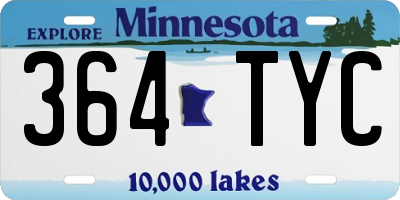 MN license plate 364TYC