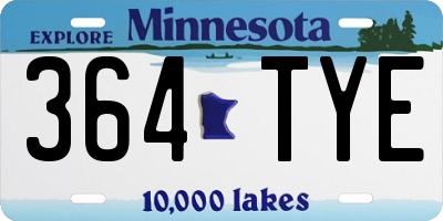 MN license plate 364TYE