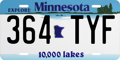 MN license plate 364TYF