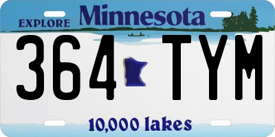 MN license plate 364TYM
