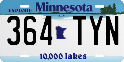 MN license plate 364TYN