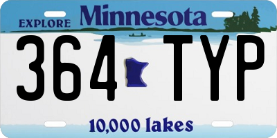 MN license plate 364TYP
