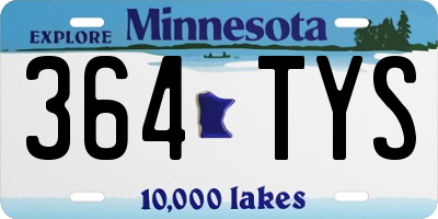 MN license plate 364TYS