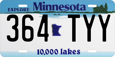 MN license plate 364TYY