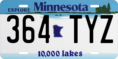 MN license plate 364TYZ