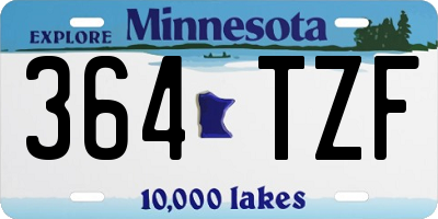 MN license plate 364TZF