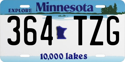 MN license plate 364TZG