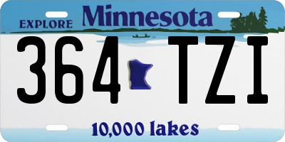 MN license plate 364TZI