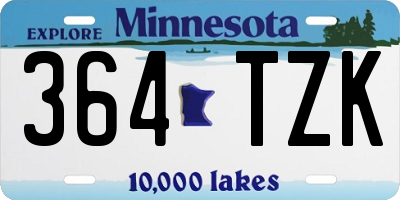 MN license plate 364TZK