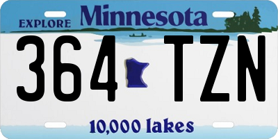 MN license plate 364TZN