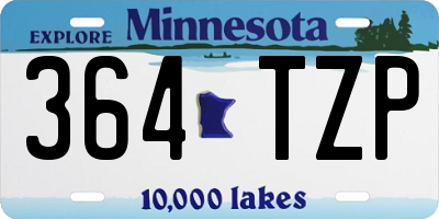MN license plate 364TZP