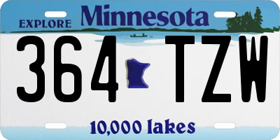 MN license plate 364TZW